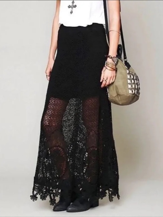 Free People Dresses & Skirts - Free People Mi Amore Crochet Maxi Skirt